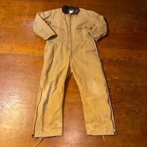 Vintage Berne Coveralls Men’s XL 48-50 Tan Brown Canvas Made In USA